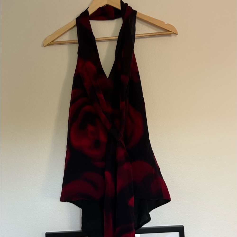Express Red and Black Halter Top
